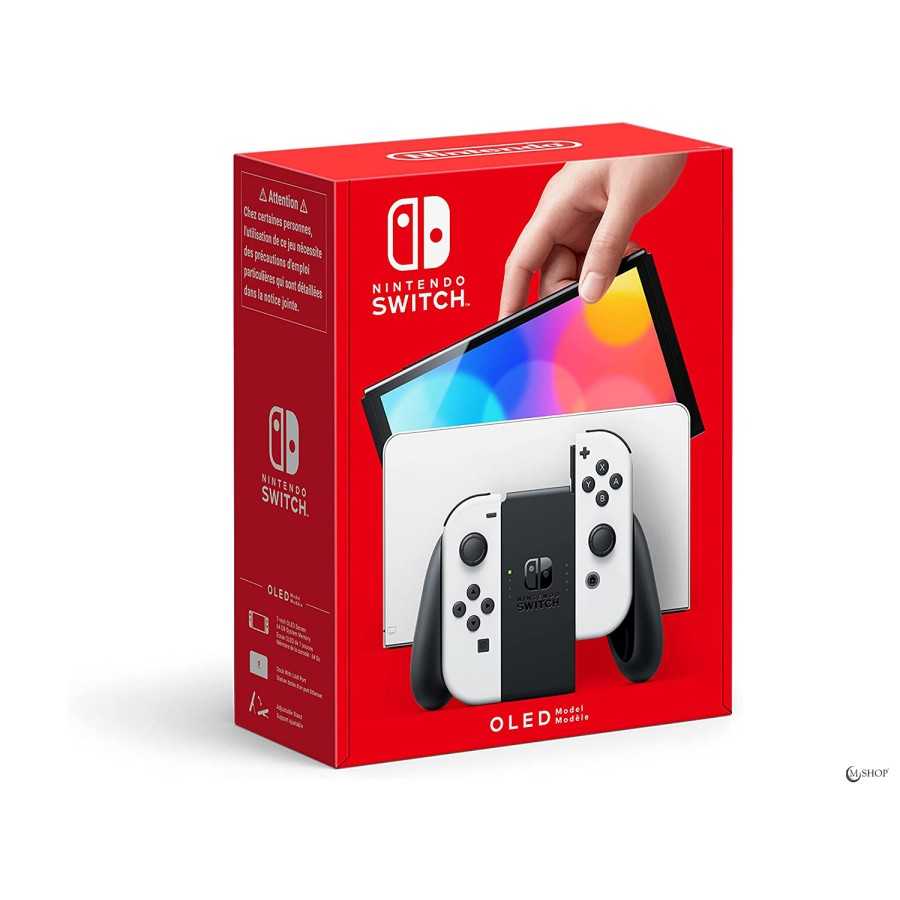 Nintendo Switch (modèle OLED) avec station d’accueil et manettes Joy-Con  Farbe Weiß
