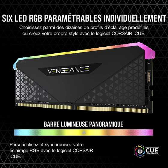 Corsair Vengeance LPX 16Go (2x8Go) DDR4 3200MHz C16 XMP 2.0 Kit de Mémoire  Haute Performance - Noi